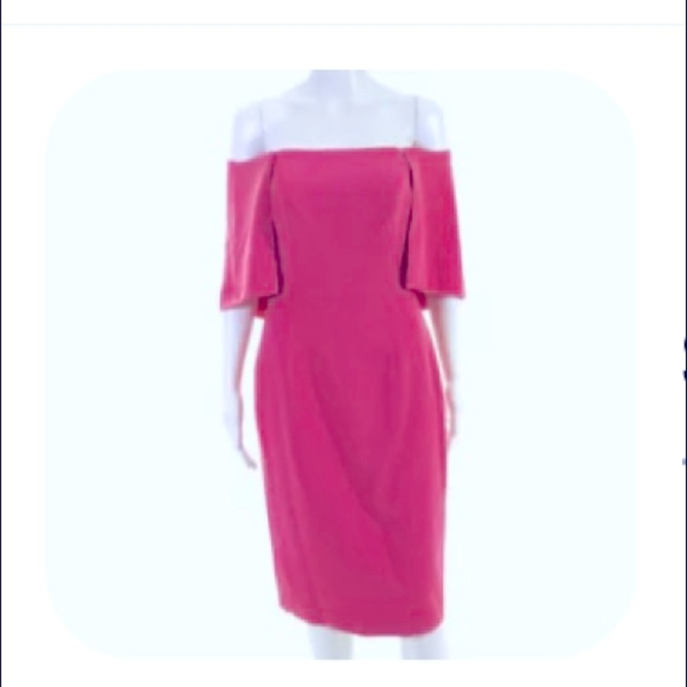 Black Halo Eloise Cape Sheath Dress Bubblegum Pink size 4 Barbie